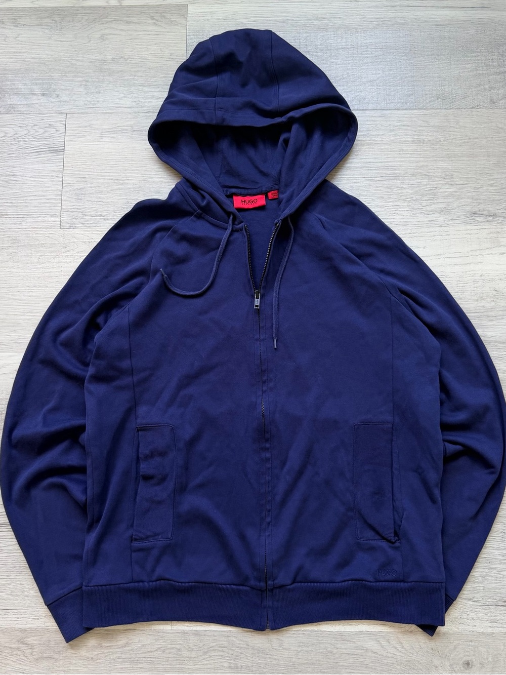HUGO Men's Navy Full-Zip Hooded Sweatshirt - A18